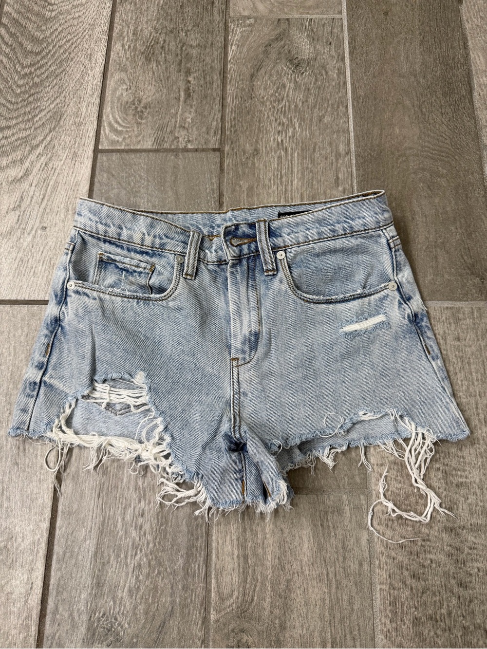 Blank NYC Light Blue Distressed Cutoff Denim Shorts